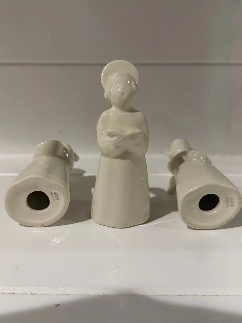 Royal Copenhagen Glossy White Angel Trio Figurines